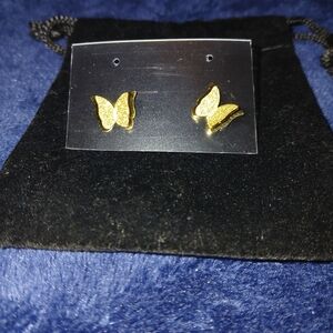 Elegant Gold Butterfly Earrings